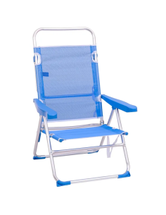 Silla 4 Posiciones Alta de Aluminio Azul