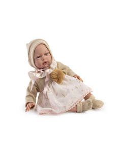 Carmen, vestido beig, canesú y gorro de lana beig, falda... 2