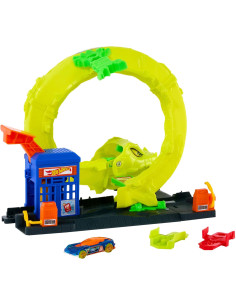 Hot Wheels Conjunto de pista de gasolinera con serpiente...