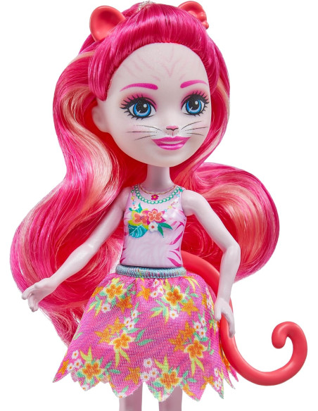 Enchantimals Sunshine Beach Muñeca Texie Tiger con Pelo Rosa