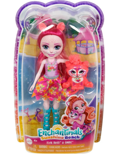 Enchantimals Sunshine Beach Muñeca Texie Tiger...