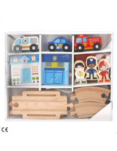 Circuito madera 6 vehiculos & señales +18m  2