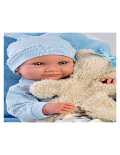 Nico Recien NacidoCojin Celeste Con Osito 40 cm 2