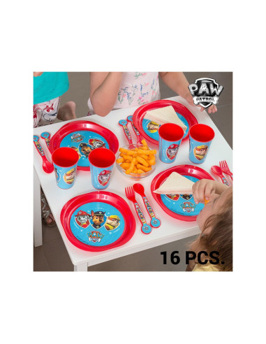 Vajilla Infantil Patrulla Canica 16 piezas