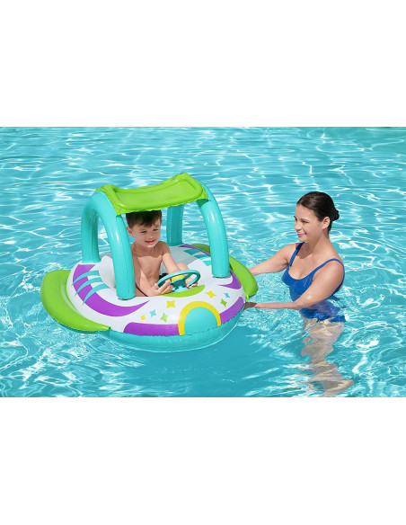 Barca Hinchable para Bebés con Parasol