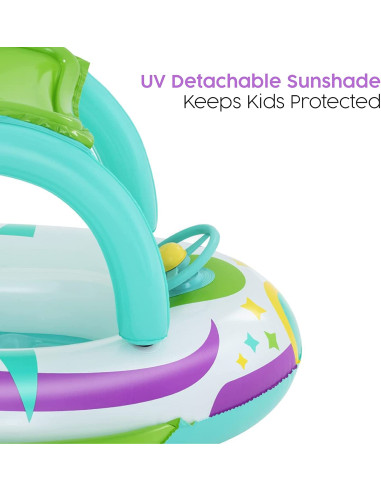 Barca Hinchable para Bebés con Parasol