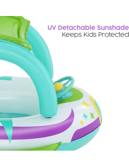 Barca Hinchable para Bebés con Parasol
