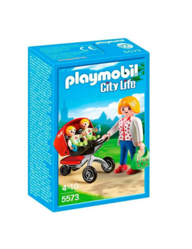 Playmobil Mamá Con Carrito De Gemelos - 5573