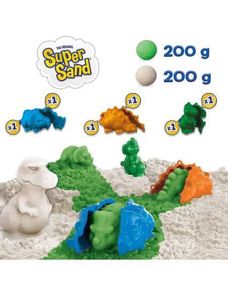 Super Sand Mochila Dinosaurios. Arena mágica para moldear y modelar.