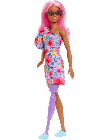 Barbie Fashionista Vestido Floral un Hombro con...