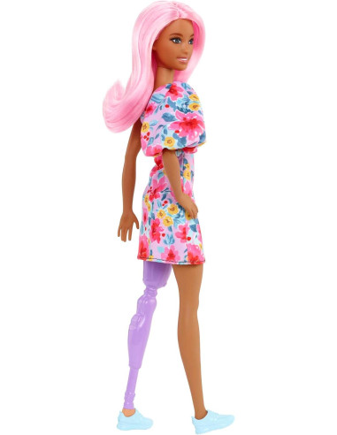 Barbie Fashionista Vestido Floral un Hombro con...