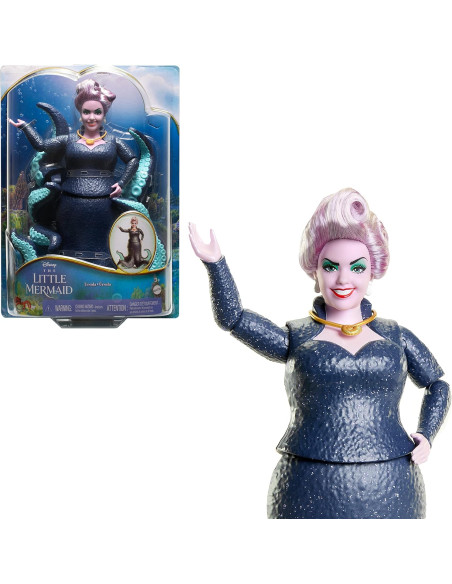 Disney La Sirenita Muñeca Úrsula villana con tentáculos de purpurina articulados