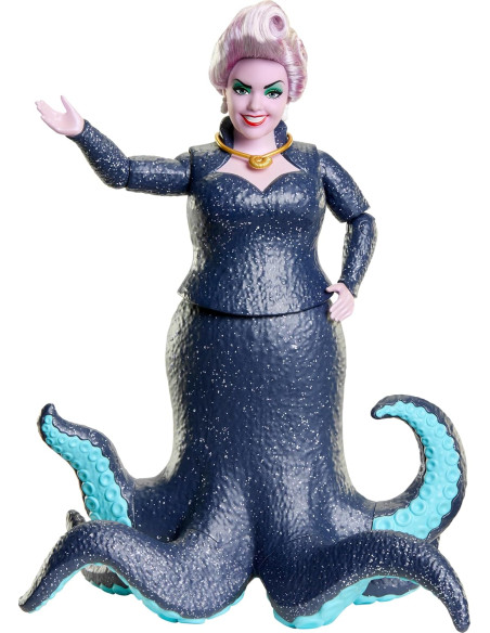 Disney La Sirenita Muñeca Úrsula villana con tentáculos de purpurina articulados