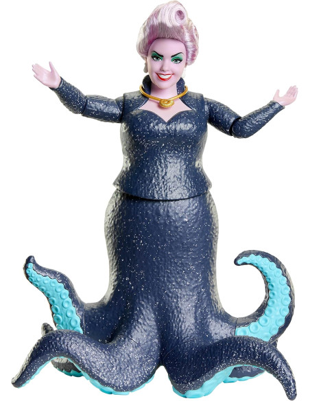 Disney La Sirenita Muñeca Úrsula villana con tentáculos de purpurina articulados