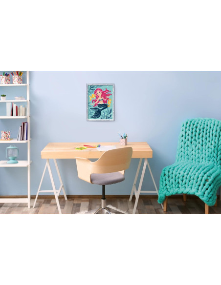 CreArt Serie D, Sirenita, Pintura por Numeros, Kit de Pintura para Niños