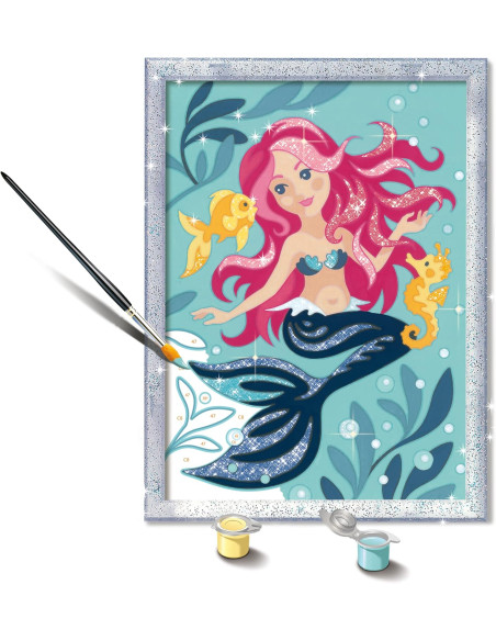 CreArt Serie D, Sirenita, Pintura por Numeros, Kit de Pintura para Niños