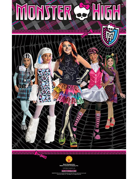Monster High - Disfraz infantil de Ghoulia Yelps talla S 3 a 4 años