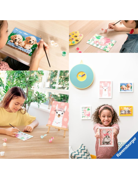 CreArt Serie D, Ardilla con Flores, Pintura por Numeros, Kit de Pintura para Niños