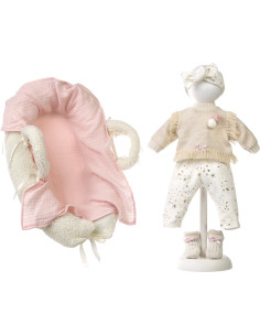Set Vestido Muñeca 42 Cm Con Capazo Y Arrullo Llorens 2