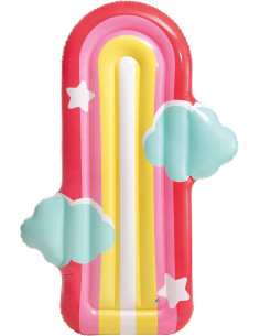 Colchoneta hinchable, 117x20x175 cm, Diseño arcoíris,...