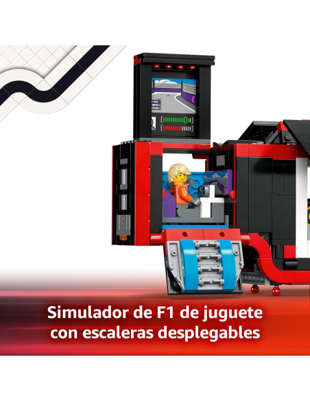 LEGO City Camión de F1 con Coches de F1 RB20 y AMR24, 2 Maquetas de Vehículos de Fórmula 1 Red Bull 