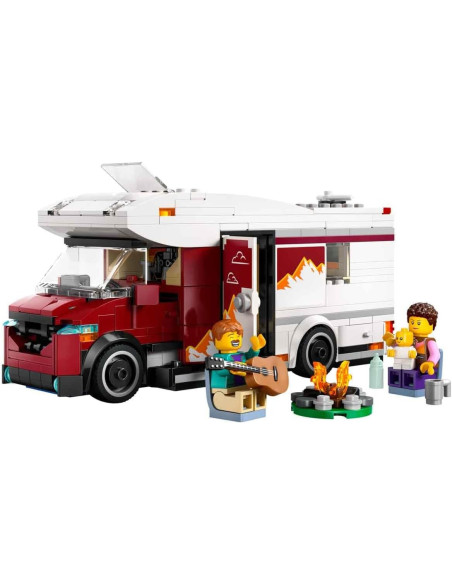 LEGO City Autocaravana Aventurera de Vacaciones, Furgoneta y 3 Minifiguras (Mamá, Papá y bebé) 