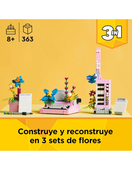 LEGO Creator 3 en 1 Máquina de Escribir con Flores 