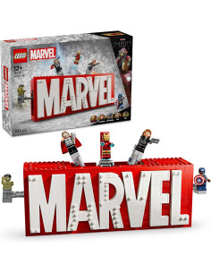 LEGO Marvel: Logotipo MARVEL y Minifiguras de Vengadores