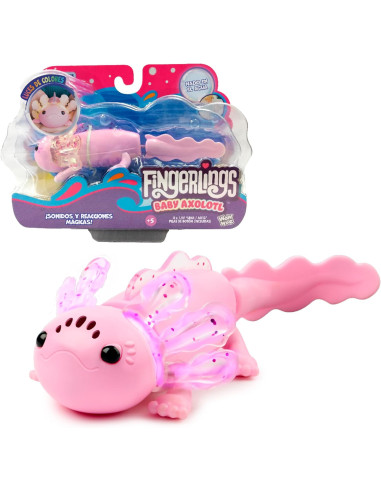 Fingerlings Axolot Interactivo, Ajolote Rosa...