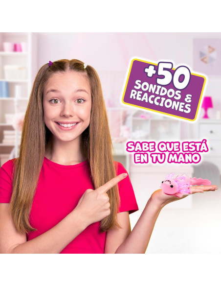 Fingerlings Axolot Interactivo, Ajolote Rosa Que Nada de Verdad