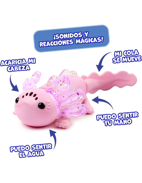Fingerlings Axolot Interactivo, Ajolote Rosa Que Nada de Verdad