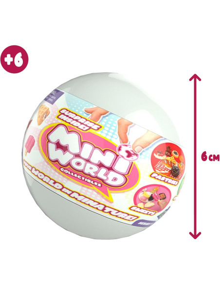 Mini World Caprichos, Mini Comiditas, 70 Sorpresas con Dulces, Bebidas y Pegatinas