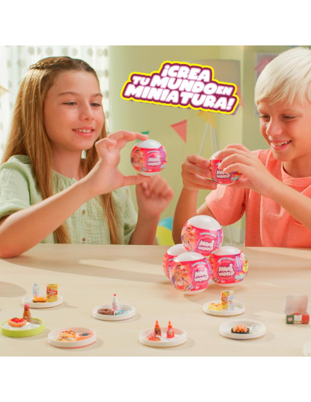 Mini World Caprichos, Mini Comiditas, 70 Sorpresas con Dulces, Bebidas y Pegatinas