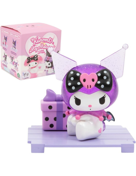 Hello Kitty - Caja con Figura Kuromi y My Melody Serie Love Letters