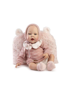 Muñeca Reborn Olga con Jersey de Lana Rosa y Braguita