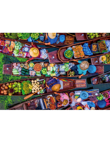 Puzzle 1000 piezas Hqc Mercado Flotante Thai
