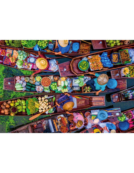 Puzzle 1000 piezas Hqc Mercado Flotante Thai