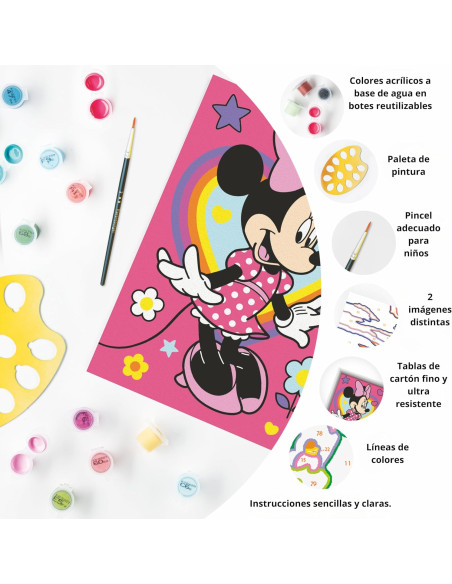 Creart Serie E Disney Minnie | Kit Pintura Niños | Pintar Por Números Incluye Todo Lo Necesario