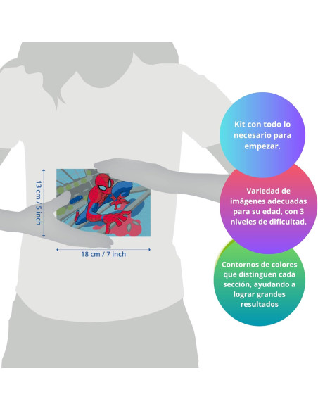 eart E: Marvel Spiderman | Pintar por Numeros Niños | Kit Manualidades Niños 