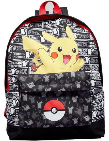 Pokemon Pikachu Pokeball - Mochila escolar 40 cm