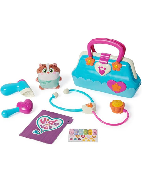 Maletín Veterianaria de Vida Juguete con 5 Accesorios + Peluche Hámster Popcorn de 13 cm