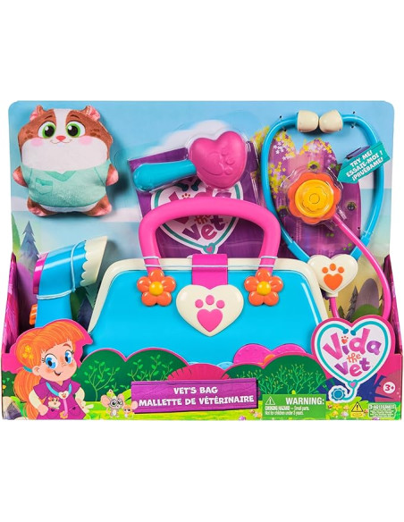 Maletín Veterianaria de Vida Juguete con 5 Accesorios + Peluche Hámster Popcorn de 13 cm