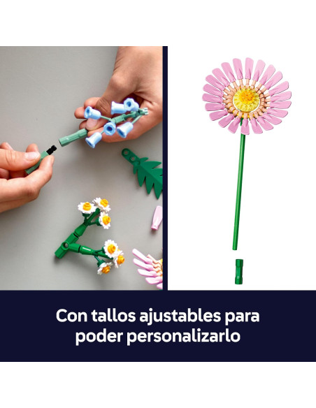 LEGO Botanicals Ramillete Rayos de Sol, Ramo de Flores Artificiales con Margaritas y Tulipanes