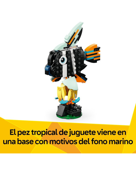 LEGO Creator 3 en 1 Fauna Salvaje: Tucán Tropical con Flor - Animal de Juguete Transformable