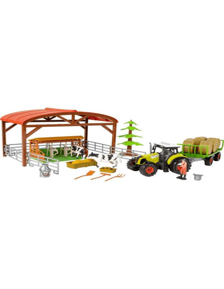 Set Granja 16 piezas – Tractor, establo y animales para juego simbólico (3+)