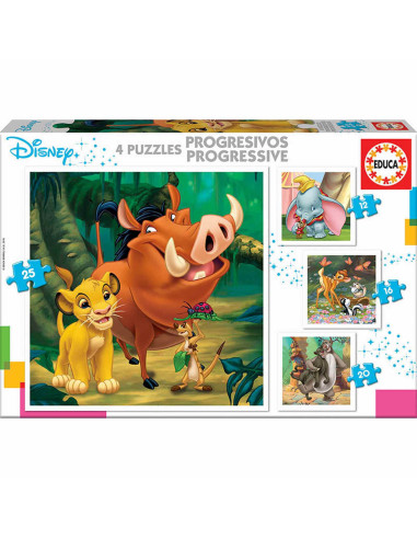 Puzzles Progresivos Disney Animals Dumbo Bambi Rey León