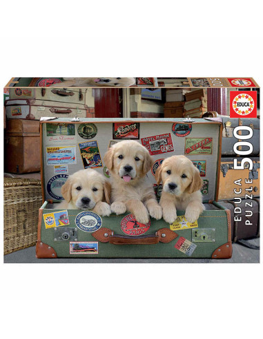 Puzzle Cachorros En El Equipaje 500 Piezas