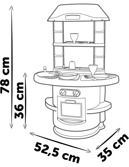 Cocina Infantil Nova con Colores y Diseño Actuales, Incluye horno, Fregadero, Zona de Cocinado