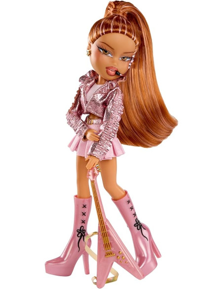 BRATZ Pop Starz Yasmin - Muñeca de Moda con Encanto Coleccionable, Outfit y Accesorios Musicales