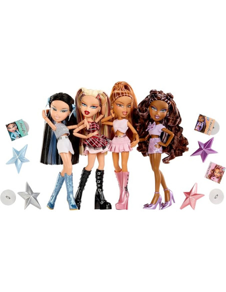 BRATZ Pop Starz Yasmin - Muñeca de Moda con Encanto Coleccionable, Outfit y Accesorios Musicales